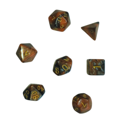 Set Dice Ocre Plateado con Dorado - Reinos Olvidados