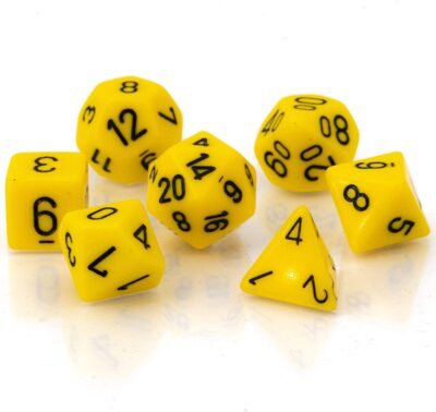 Set Dice Black On Yellow(7 Dice) – Set Dice Solid