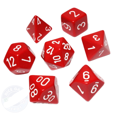 Set Dice White On Red(7 Dice) – Set Dice Solid