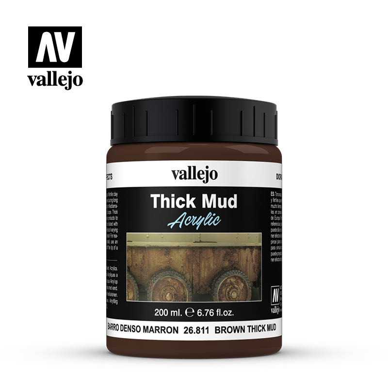 Paint - DE Texturas de barro 200ml, Barro marrón denso - Vallejo