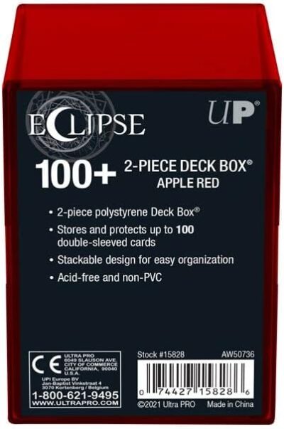 Ultra Pro Eclipse 100+ 2-Pieces Deck Box Apple Red