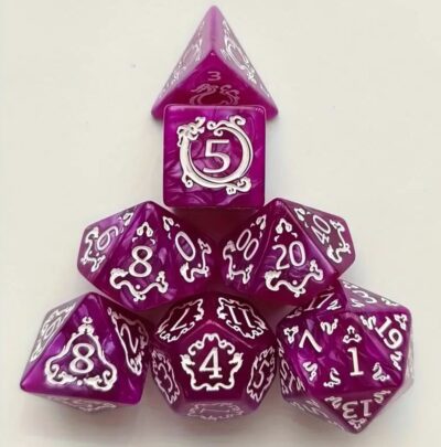 Set Dice Gas Light Morado Numero Blanco (Set 7 dice)