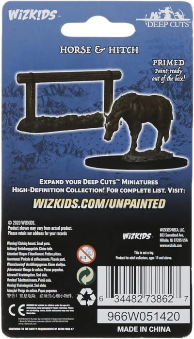 Mini. WizKids Deep Cuts Unpainted Miniatures: Wave 10: Horse & Hitch - Imagen 3