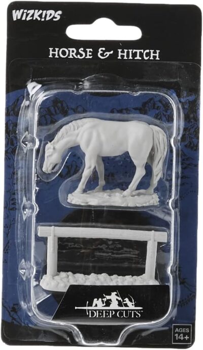 Mini. WizKids Deep Cuts Unpainted Miniatures: Wave 10: Horse & Hitch