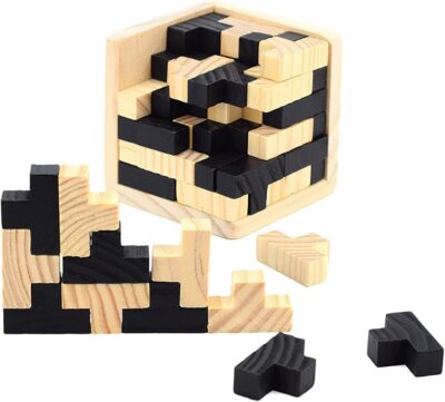 Puzzle Cube Madera (Negro + Madera) - Imagen 2