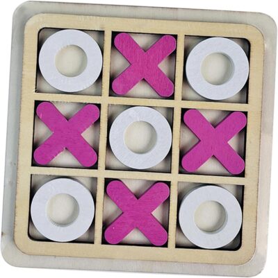 Tic Tac Toe Frame de madera Rojo/Blanco