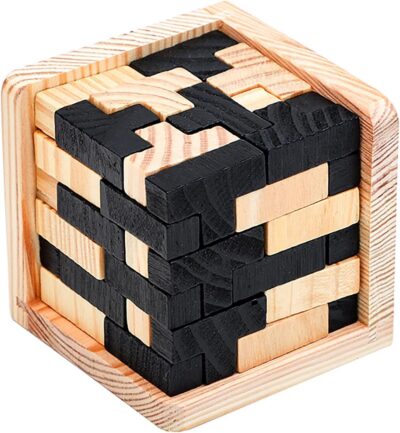 Puzzle Cube Madera (Negro + Madera)