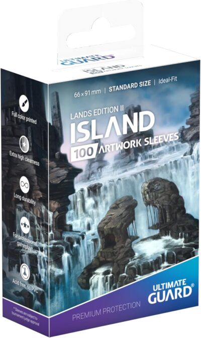 Funda - Ultimate Guard Printed Sleeves Lands Edition: Island (80ct) Standard - Imagen 4