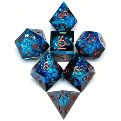 Set Dice Resina Inner Galaxy con Brillo (Set 7 dice)