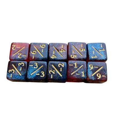 Set Dice Gold on Purple Blue Glitter Marble (6 Dice D6) – Set Dice Marble Glitter