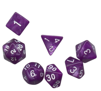 Set Dice Lilac Marble (7 Dice) – Set Dice Marble