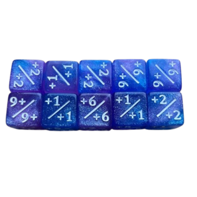 Set Dice White on Blue Purple Glitter Marble (6 Dice D6) – Set Dice Marble Glitter