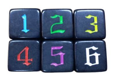 Set Dice Colors on Black (6 Dice) – Set Dice