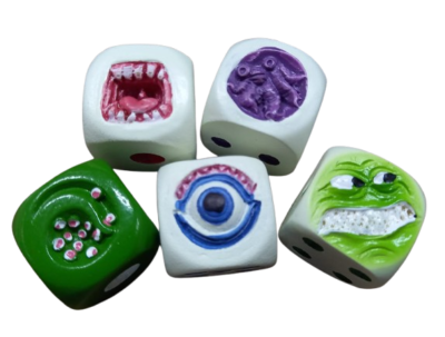 Set Dice Color Monsters on White (5 Dice) – Set Dice