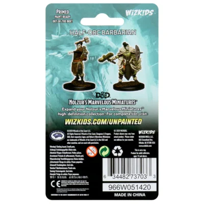 Mini Nolzur's Marvelous: Half-Orc Barbarian Female - Wizkids - Imagen 3