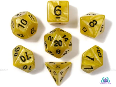 Set Dice Black On Yellow(7 Dice) – Set Dice Pearl