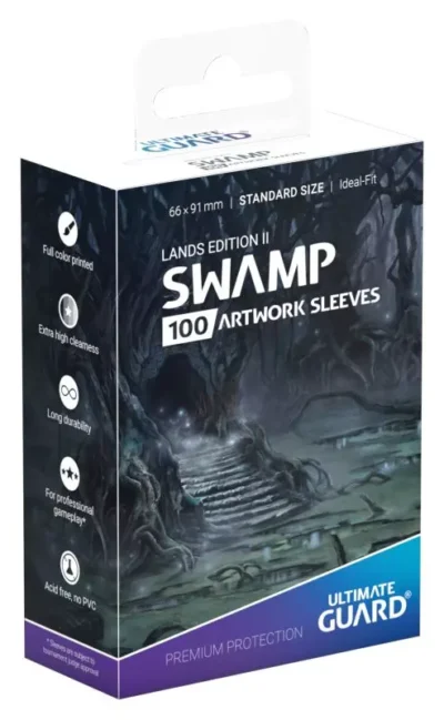 Funda -Ultimate Guard Printed Sleeves Lands Edition: Swamp (80ct) Standard - Imagen 2