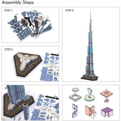 Puzzle - CubicFun 3D: Led Burj Khalifa Architecture Model - Led Lightning - Imagen 2