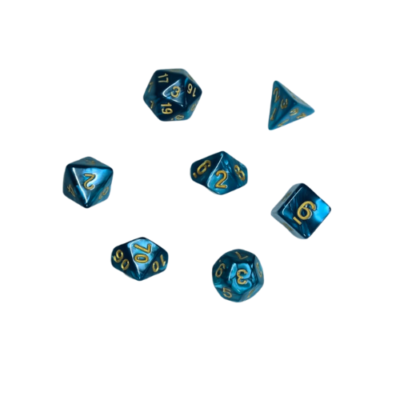 Set Dice Turquesa Marmoleado con Dorado - Reinos Olvidados