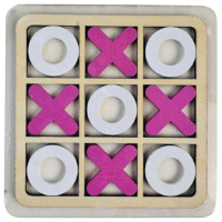 Tic Tac Toe Frame de madera Naranja/Blanco - Reinos Olvidados